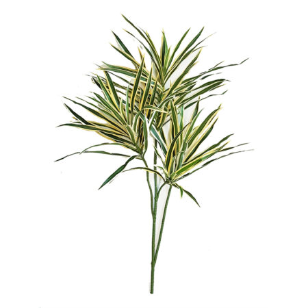 Dracena artificiale variegata Reflexa, 4 rami con 120 foglie, cm 90
