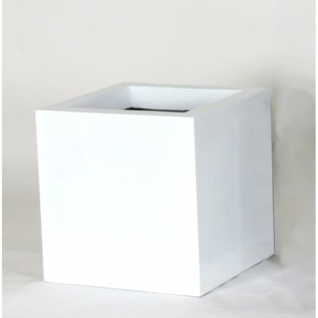 Vaso CUBO Quadro Laccato Lucido Bianco