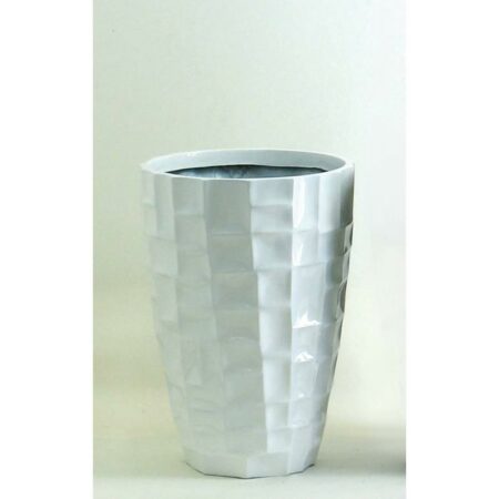 Vaso MOSAICO Tondo Laccato Lucido Bianco