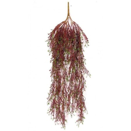 Spruce Cespuglio finto cadente, rosso germogli verdi, cm. 78 resistente ai raggi UV