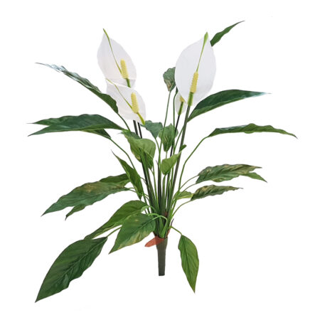 Spathphyllum cespuglio artificiale con fiori bianchi, cm 60